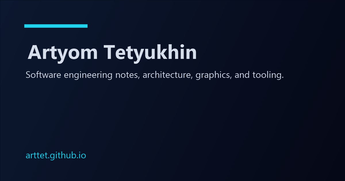 Blog — Artyom Tetyukhin